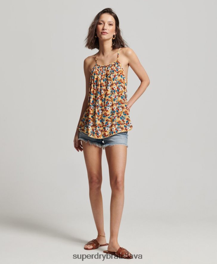 Superdry ženy top ohlávka beach cami 6B4ZTR2176 oblečenie žltá