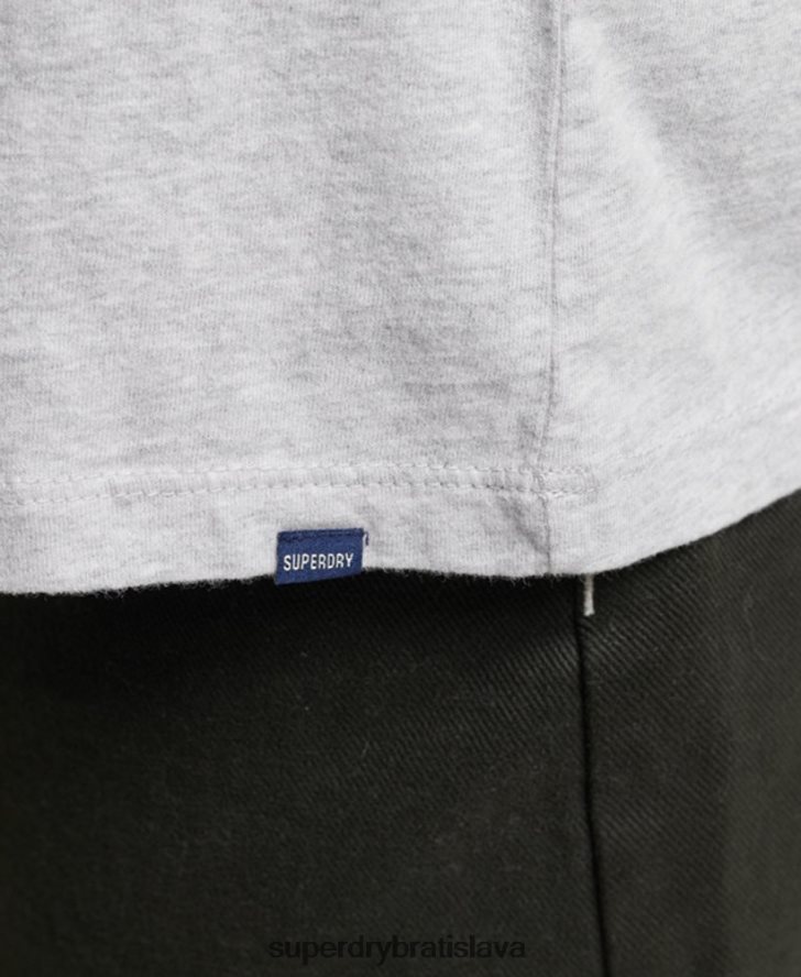 Superdry ženy top s vyšívaným vintage logom z organickej bavlny 6B4ZTR6569 oblečenie svetlo šedá