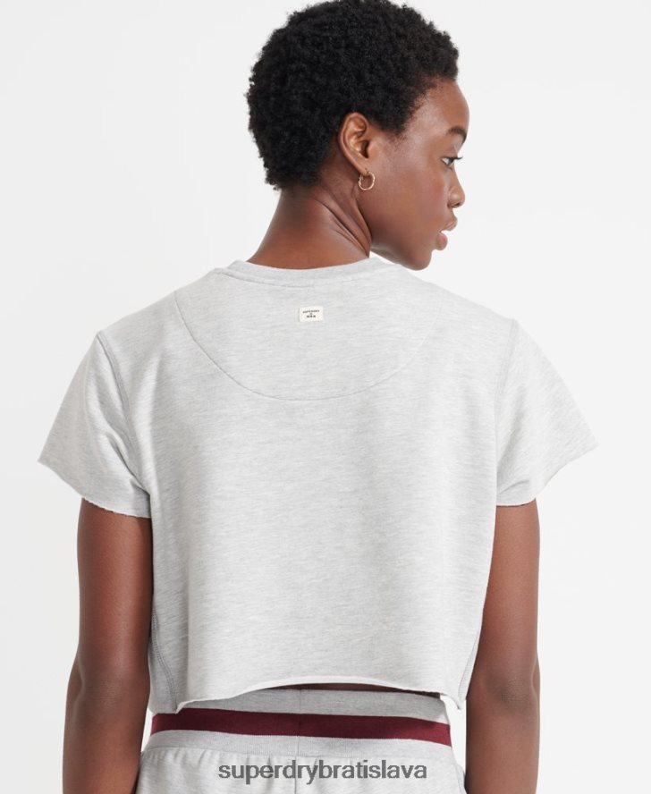 Superdry ženy tréning box cut off pot top 6B4ZTR6014 oblečenie sivá