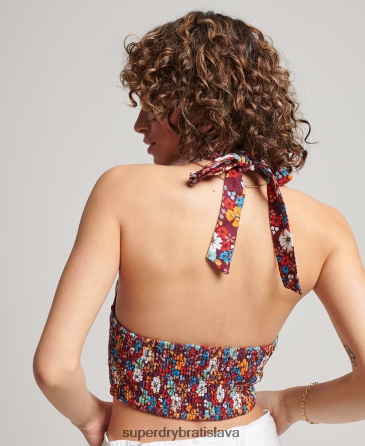 Superdry ženy vintage halter top 6B4ZTR3007 oblečenie multi