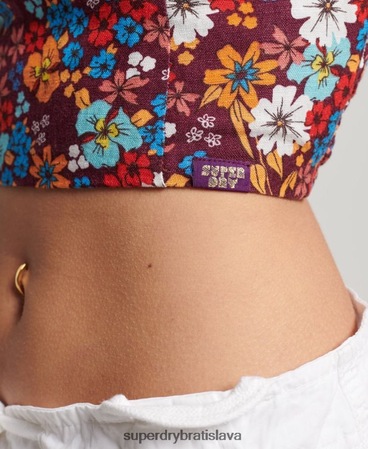 Superdry ženy vintage halter top 6B4ZTR3007 oblečenie multi