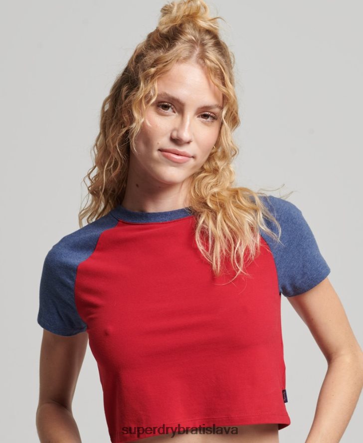 Superdry ženy Bejzbalové tričko z organickej bavlny 6B4ZTR6238 oblečenie námorníctvo