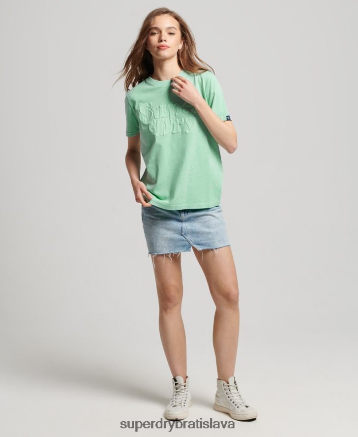 Superdry ženy Cooper klasické tričko s logom 70. rokov 6B4ZTR2727 oblečenie zelená