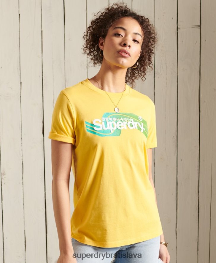 Superdry ženy Core logo cali tričko 6B4ZTR6263 oblečenie žltá