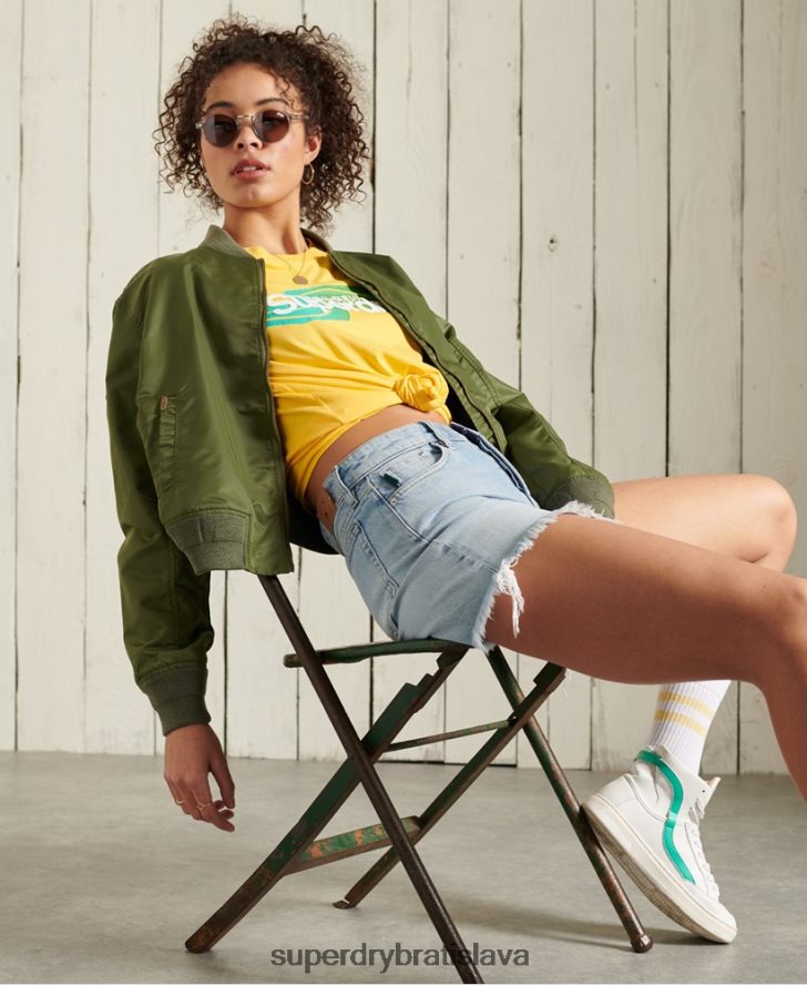 Superdry ženy Core logo cali tričko 6B4ZTR6263 oblečenie žltá