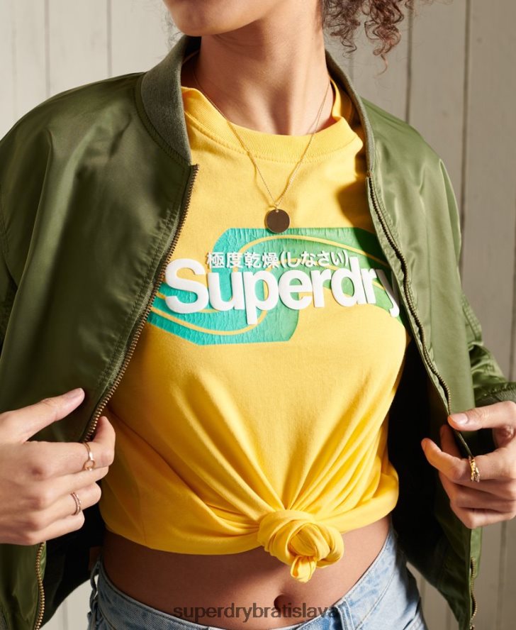 Superdry ženy Core logo cali tričko 6B4ZTR6263 oblečenie žltá