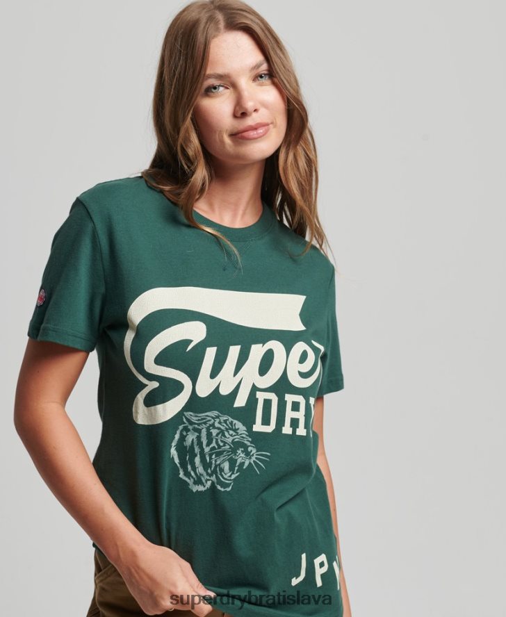 Superdry ženy Klasické športové tričko voľného strihu 6B4ZTR6762 oblečenie zelená