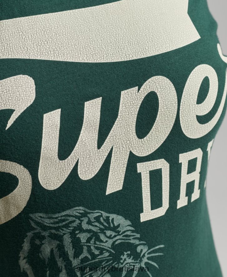 Superdry ženy Klasické športové tričko voľného strihu 6B4ZTR6762 oblečenie zelená