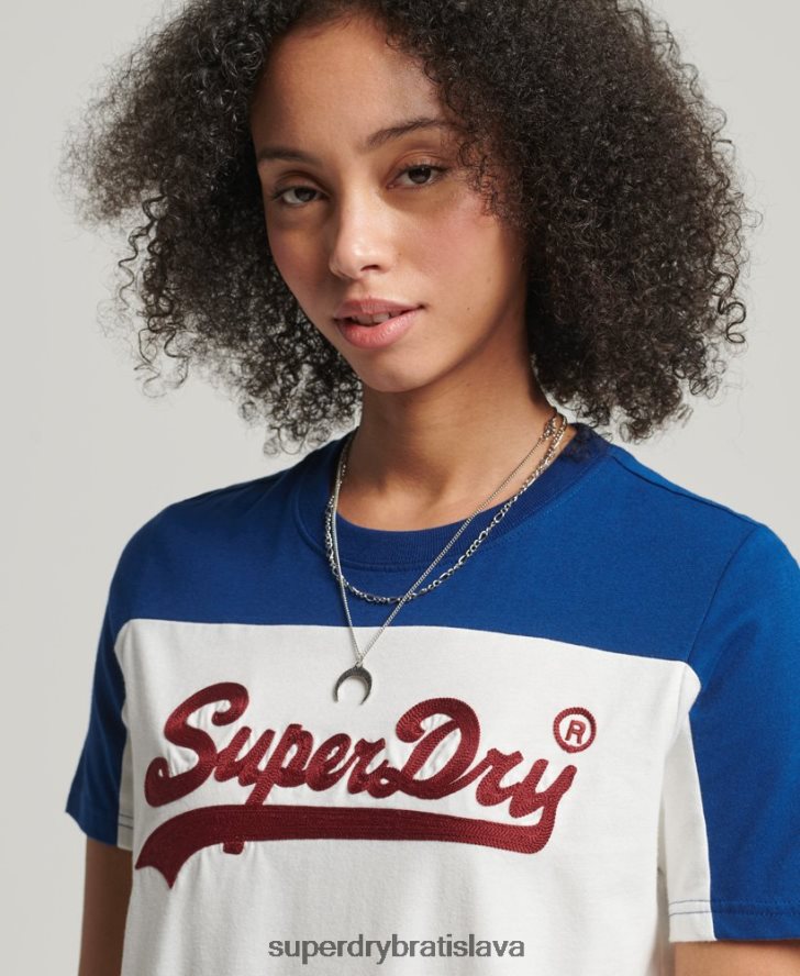Superdry ženy Kolegiálne tričko s vintage logom 6B4ZTR2763 oblečenie krém