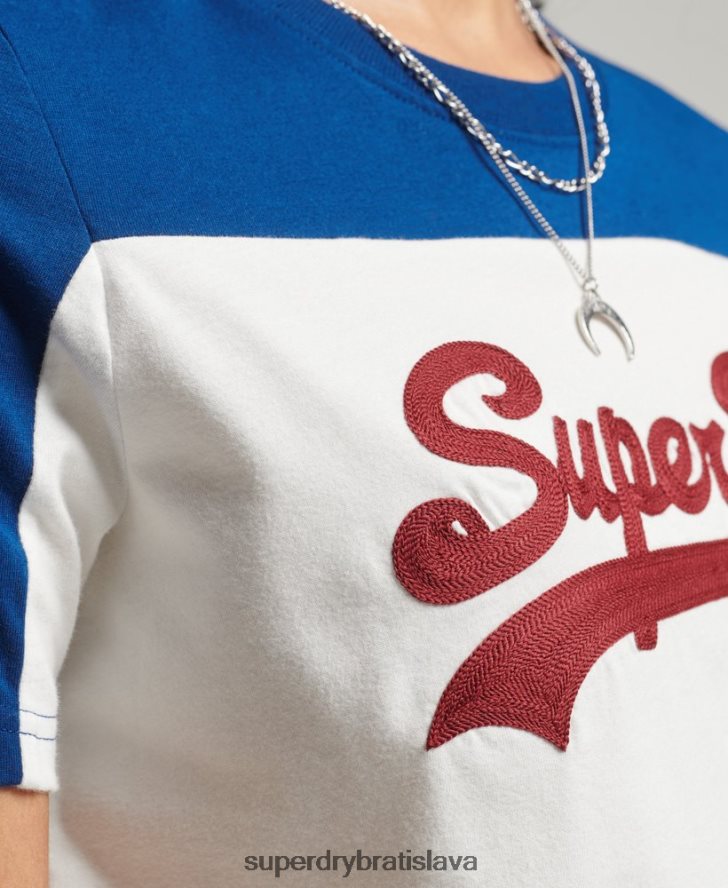 Superdry ženy Kolegiálne tričko s vintage logom 6B4ZTR2763 oblečenie krém