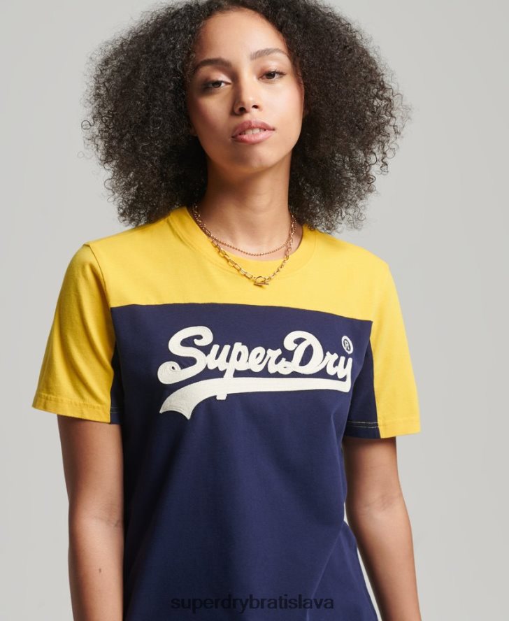 Superdry ženy Kolegiálne tričko s vintage logom 6B4ZTR6692 oblečenie námorníctvo
