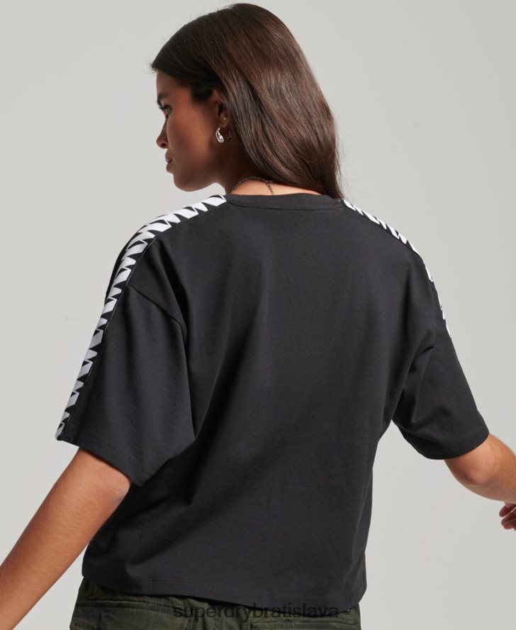 Superdry ženy Nadrozmerné hranaté tričko s logom code s 6B4ZTR2739 oblečenie čierna