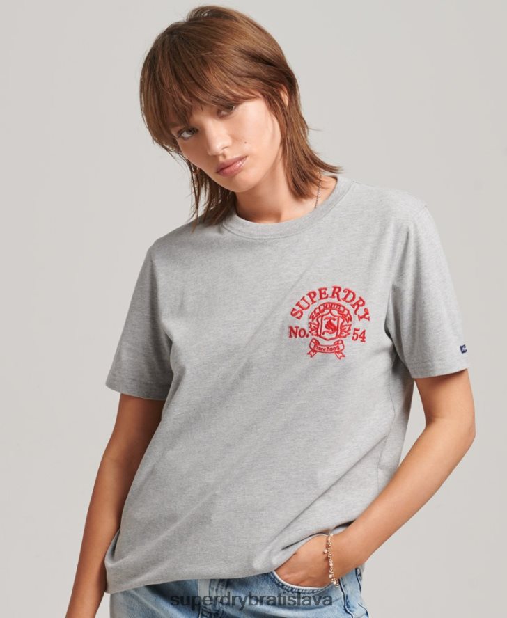 Superdry ženy Pride & craft tričko 6B4ZTR2808 oblečenie sivá