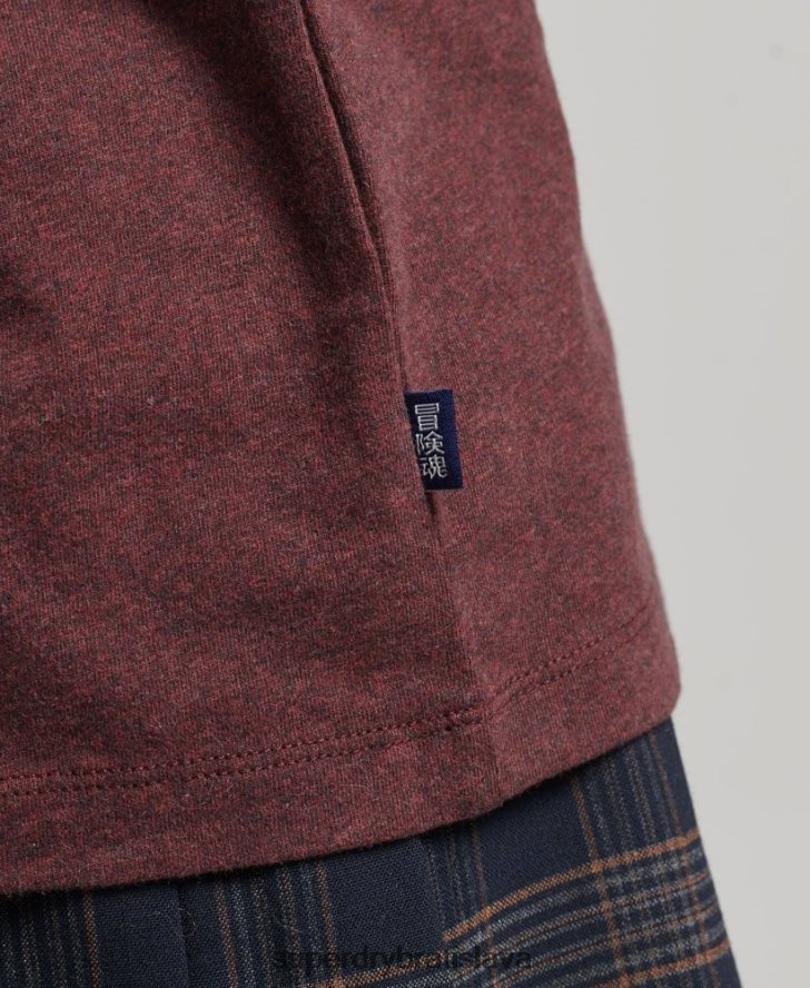 Superdry ženy Top s dlhým rukávom s logom Essential z organickej bavlny 6B4ZTR3061 oblečenie červená