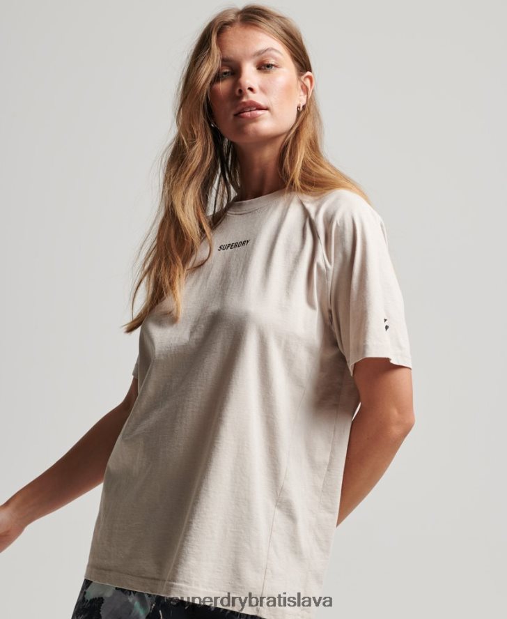 Superdry ženy Tričko s krátkym rukávom s jadrom z organickej bavlny 6B4ZTR6312 oblečenie béžová