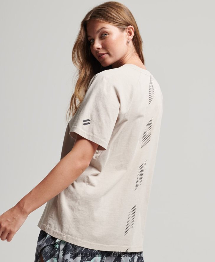 Superdry ženy Tričko s krátkym rukávom s jadrom z organickej bavlny 6B4ZTR6312 oblečenie béžová