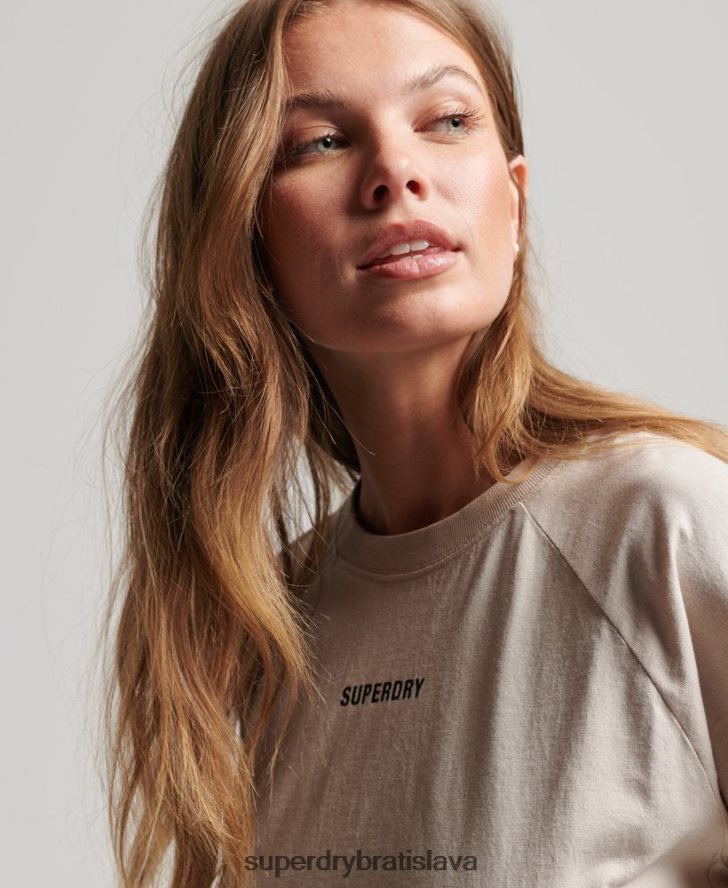 Superdry ženy Tričko s krátkym rukávom s jadrom z organickej bavlny 6B4ZTR6312 oblečenie béžová
