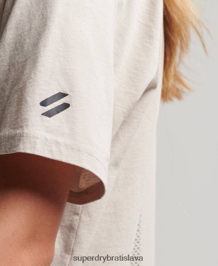 Superdry ženy Tričko s krátkym rukávom s jadrom z organickej bavlny 6B4ZTR6312 oblečenie béžová