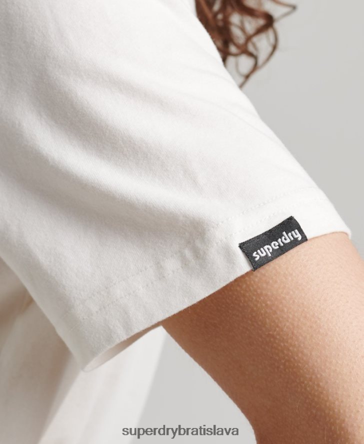 Superdry ženy Tričko s terénnou grafikou 90. rokov 6B4ZTR6276 oblečenie biely