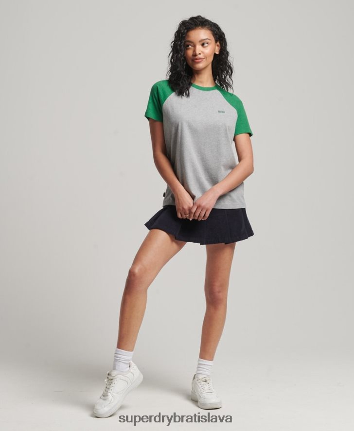 Superdry ženy Vintage baseballové tričko z organickej bavlny 6B4ZTR6186 oblečenie zelená