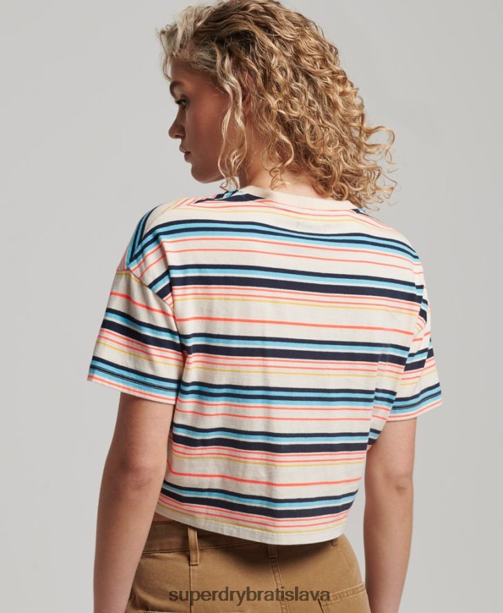 Superdry ženy Vintage boxy tričko s kravatou z organickej bavlny 6B4ZTR2215 oblečenie sivá
