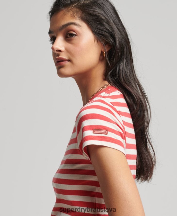Superdry ženy Vintage crop tričko z organickej bavlny 6B4ZTR6235 oblečenie červená