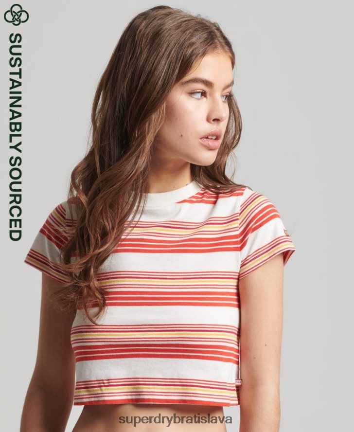 Superdry ženy Vintage crop tričko z organickej bavlny 6B4ZTR6266 oblečenie multi