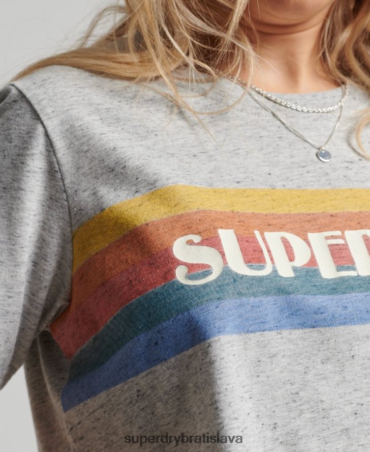 Superdry ženy Vintage skvelé outdoorové tričko 6B4ZTR2663 oblečenie sivá