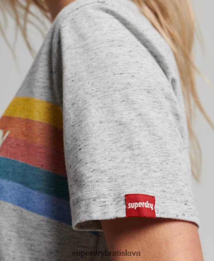 Superdry ženy Vintage skvelé outdoorové tričko 6B4ZTR2663 oblečenie sivá
