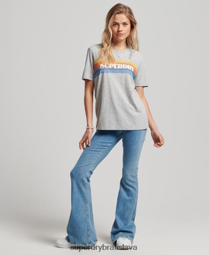Superdry ženy Vintage skvelé outdoorové tričko 6B4ZTR2663 oblečenie sivá