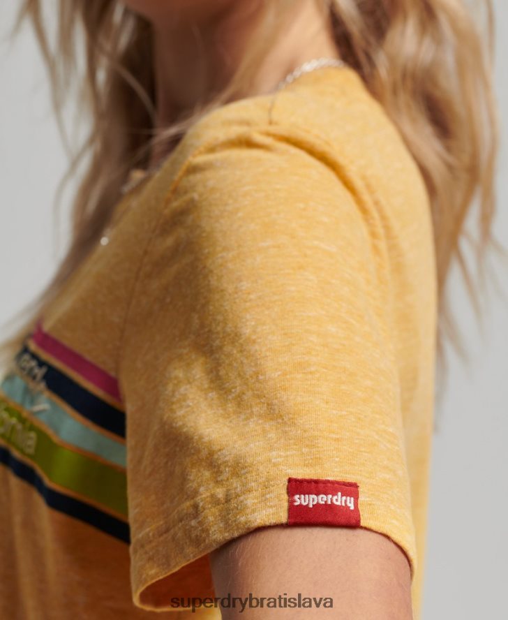 Superdry ženy Vintage skvelé outdoorové tričko 6B4ZTR2710 oblečenie žltá