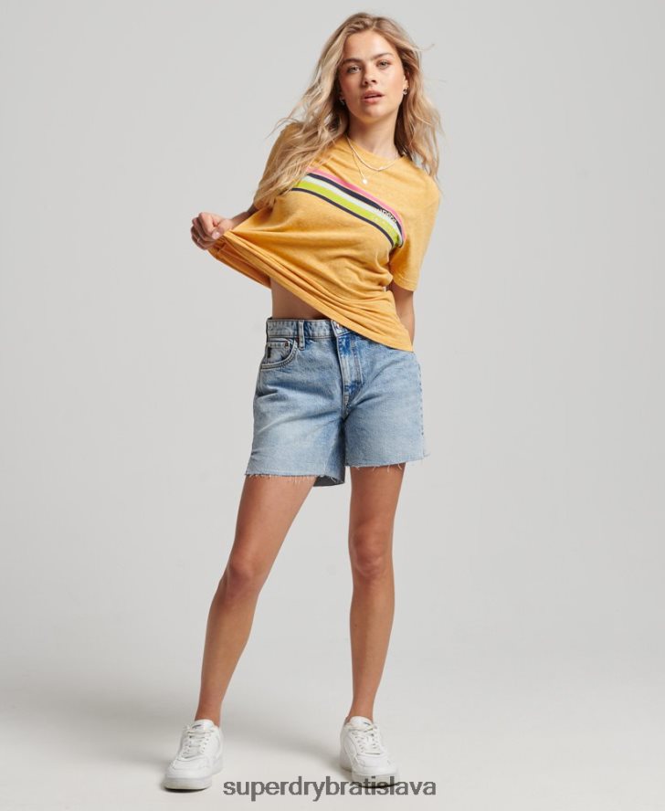 Superdry ženy Vintage skvelé outdoorové tričko 6B4ZTR2710 oblečenie žltá