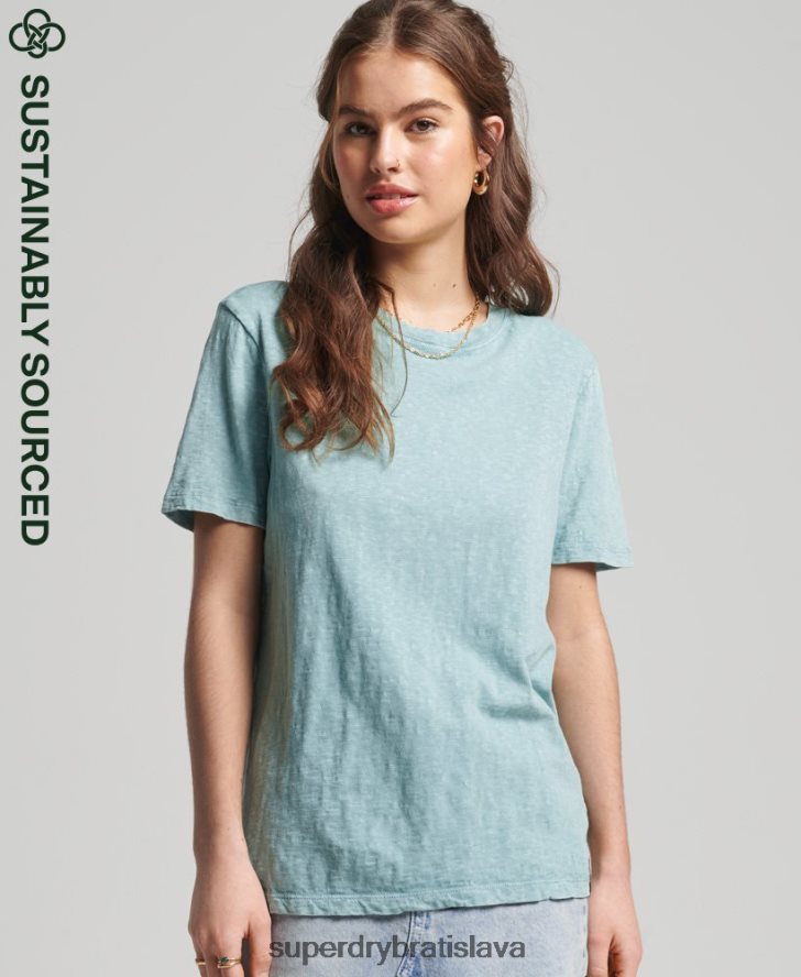 Superdry ženy Vintage surf ranchero tričko z organickej bavlny 6B4ZTR6245 oblečenie svetlo modrá