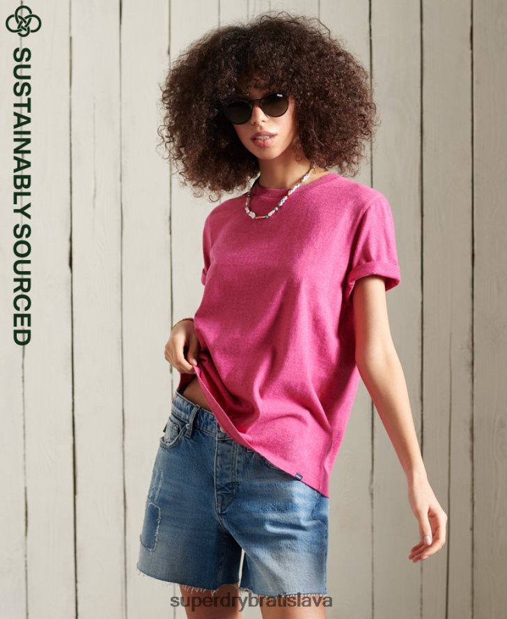 Superdry ženy Základné tričko z organickej bavlny 6B4ZTR6249 oblečenie Ružová
