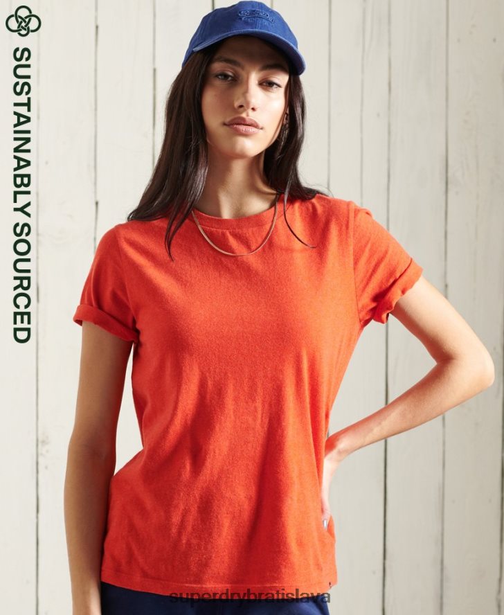 Superdry ženy Základné tričko z organickej bavlny 6B4ZTR6280 oblečenie oranžová