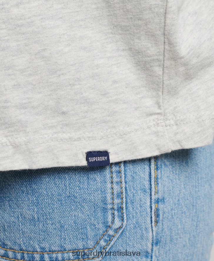 Superdry ženy Základné tričko z organickej bavlny 6B4ZTR6302 oblečenie svetlo šedá