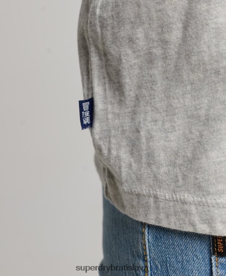 Superdry ženy Základné tričko z organickej bavlny 6B4ZTR6302 oblečenie svetlo šedá