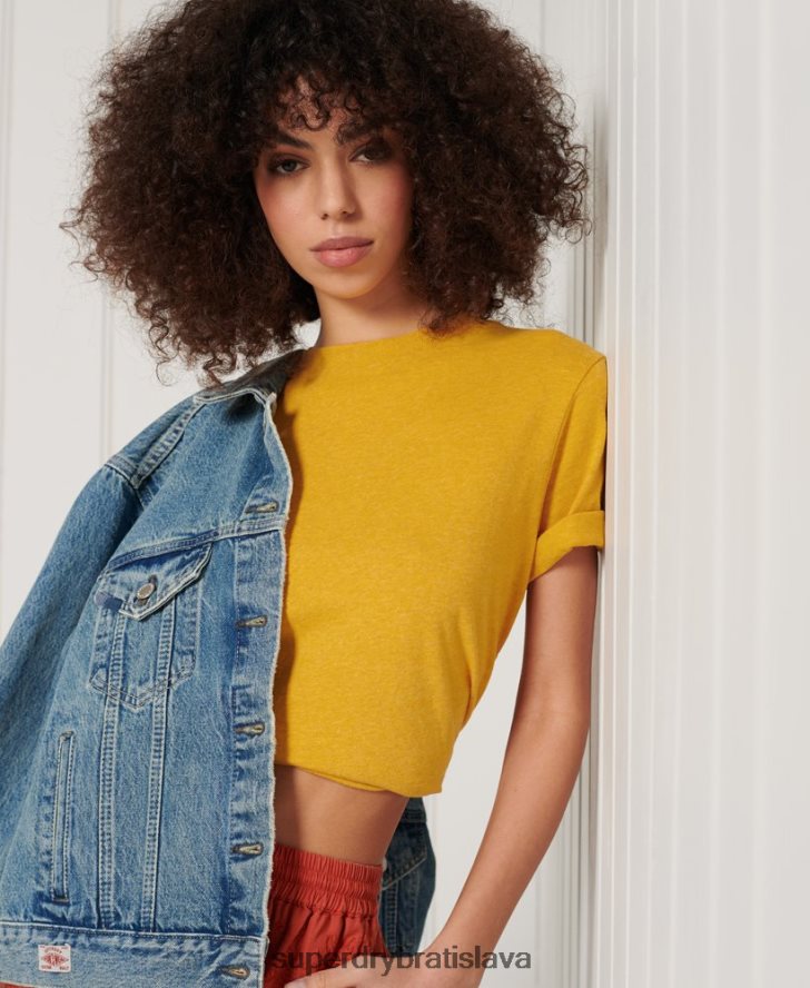 Superdry ženy Základné tričko z organickej bavlny 6B4ZTR6306 oblečenie oranžová