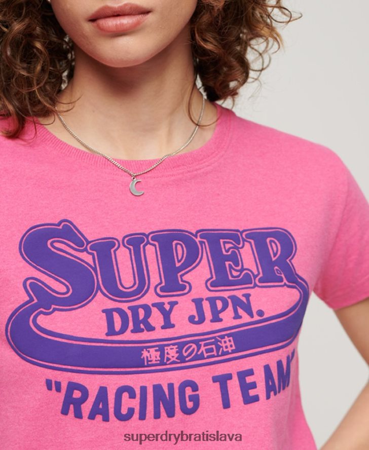 Superdry ženy archívne tričko s neónovou grafikou 6B4ZTR2636 oblečenie Ružová