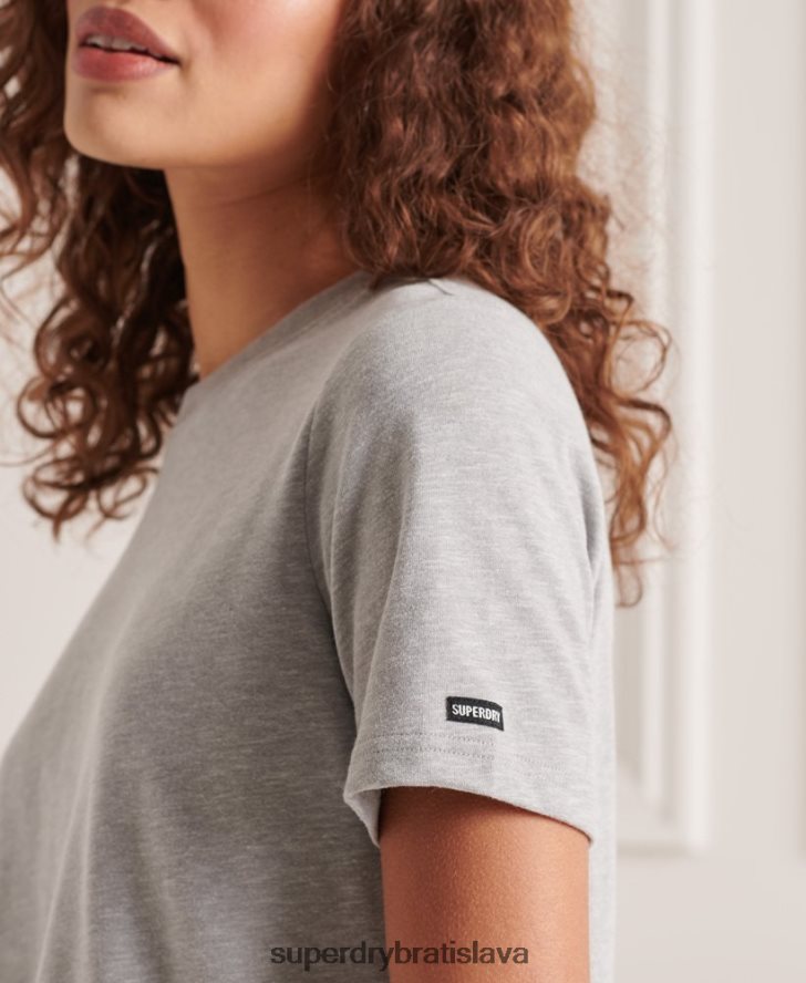 Superdry ženy autentické tričko z organickej bavlny 6B4ZTR2821 oblečenie svetlo šedá