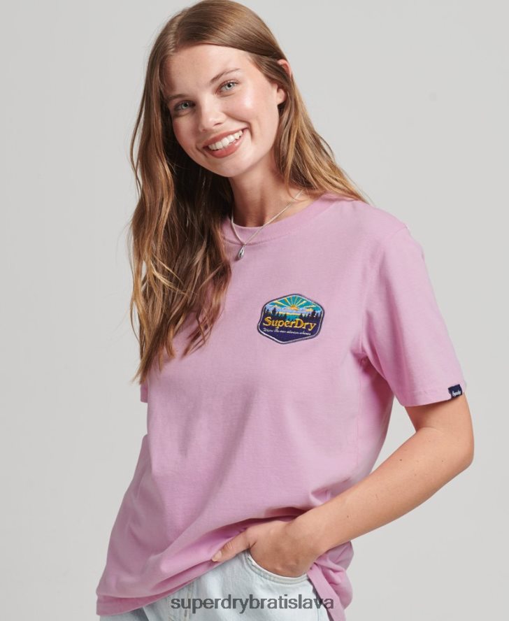 Superdry ženy cestovné tričko 6B4ZTR6192 oblečenie Ružová
