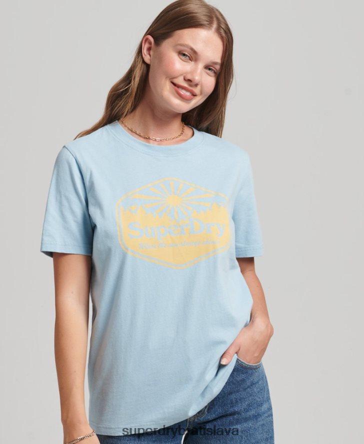 Superdry ženy cestovné tričko 6B4ZTR6213 oblečenie Modrá