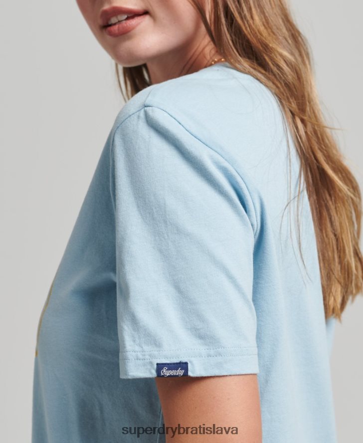 Superdry ženy cestovné tričko 6B4ZTR6213 oblečenie Modrá