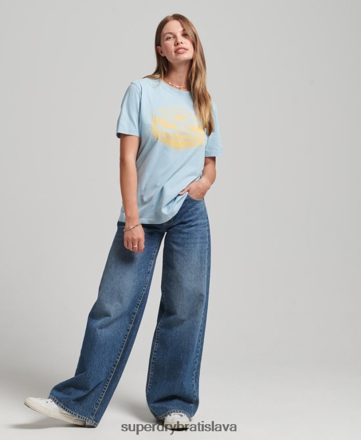 Superdry ženy cestovné tričko 6B4ZTR6213 oblečenie Modrá