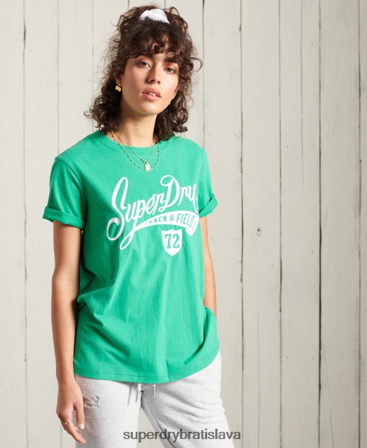 Superdry ženy collegiate cali state tričko 6B4ZTR2726 oblečenie tyrkysová