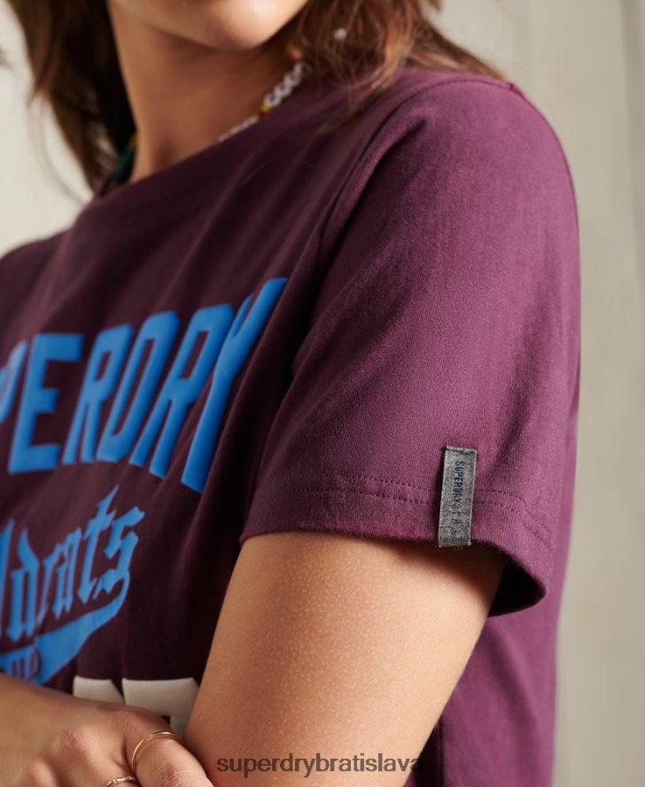 Superdry ženy collegiate cali state tričko 6B4ZTR6285 oblečenie Fialová