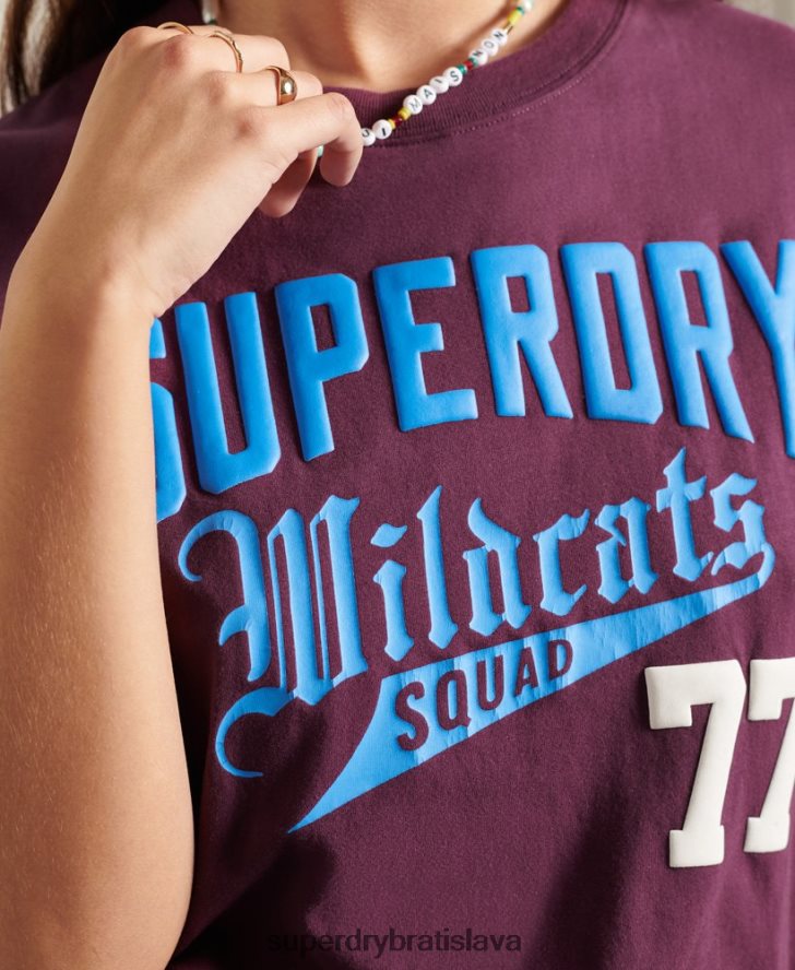 Superdry ženy collegiate cali state tričko 6B4ZTR6285 oblečenie Fialová