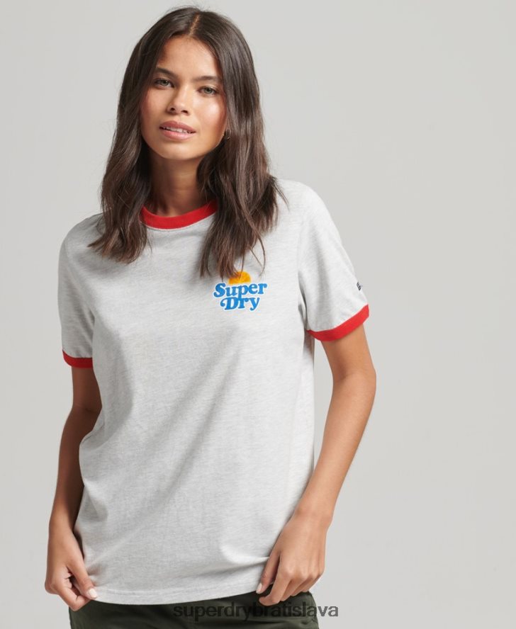Superdry ženy cooper nostalgické tričko 6B4ZTR6209 oblečenie sivá