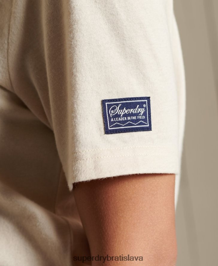Superdry ženy dúhové tričko s vintage logom 6B4ZTR2822 oblečenie krém