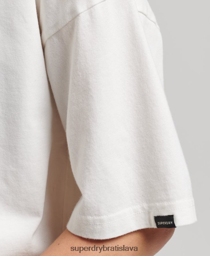 Superdry ženy dúhové tričko s vintage logom 6B4ZTR6226 oblečenie biely